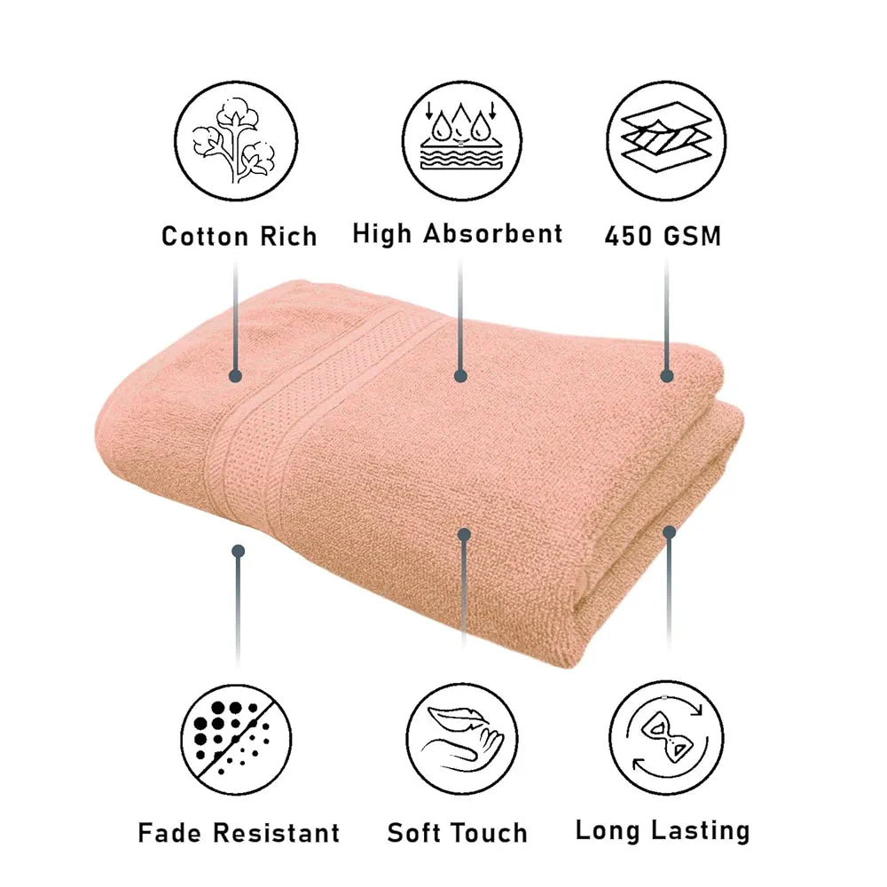 Luxe Home Cotton Bath Towel 450 GSM Quick Dry Large Size Bathroom Towels for Men & Women, Home, Kitchen, Gym, Spa